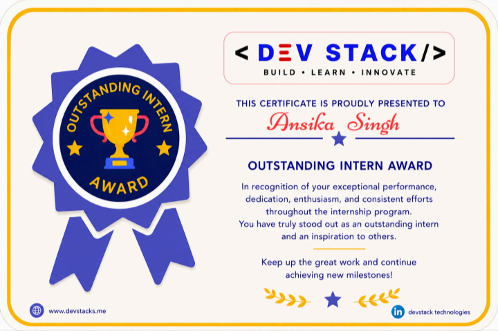 Outstanding Intern Award